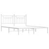 vidaXL Metal Bed Frame without Mattress with Headboard White 160x200cm