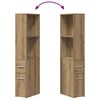 vidaXL Narrow Bathroom Cupboard with Wheels Artisian Oak Engineered Wood