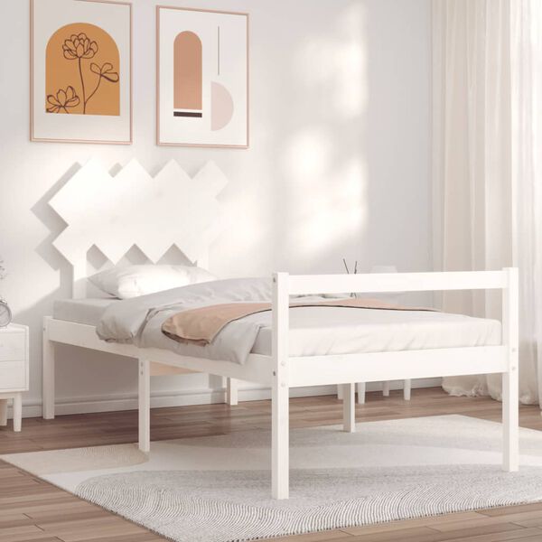 vidaXL Senior Bed without Mattress White Single Solid Wood