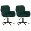 vidaXL Swivel Desk Chairs 2 pcs 54 x 55 x 90 cm Dark Green Velvet