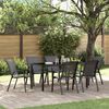 vidaXL Stackable Garden Chairs 6 pcs Black Textilene Fabric