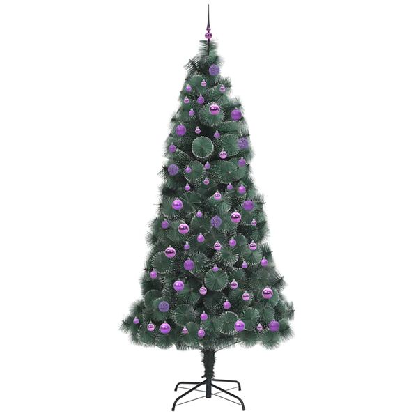 vidaXL Artificial Pre-lit Christmas Tree with Ball Set Green 240 cm
