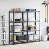 vidaXL 4-Layer Storage Shelves 2 pcs Anthracite Steel&Engineered Wood