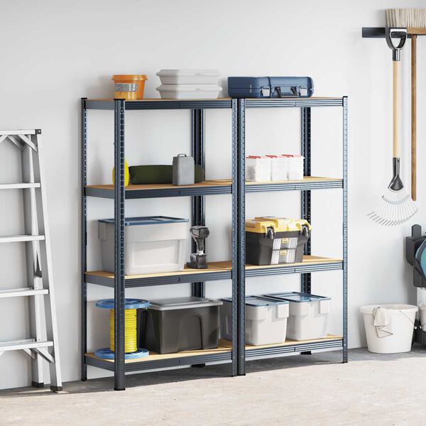 vidaXL 4-Layer Storage Shelves 2 pcs Anthracite Steel&Engineered Wood