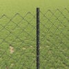 vidaXL Fence with Post Grey 1 x 10 m Steel and PVC