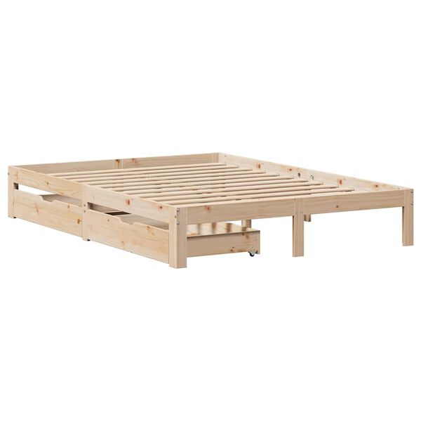 vidaXL Bed Frame with Drawers without Mattress 140x200 cm