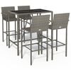 vidaXL 5 Piece Garden Bar Set Grey Poly Rattan