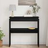 vidaXL Console Table Black Oak 80 x 30 x 80 cm Engineered Wood