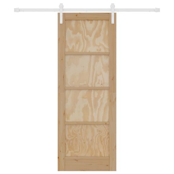 vidaXL Sliding Door Brown 73.5 x 198.5 cm Solid Pine Wood