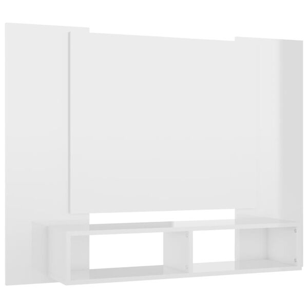 vidaXL Wall TV Cabinet High Gloss White 120x23.5x90 cm Engineered Wood