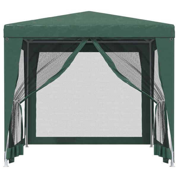 vidaXL Party Tent with 4 Mesh Sidewalls Green 2.5x2.5 m HDPE
