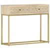 vidaXL Console Table Gold 90x30x75 cm Solid Mango Wood