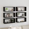 vidaXL Wall Shelves 6 pcs Black oak 60 x 15 x 23 cm Engineered wood