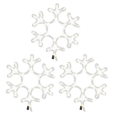 vidaXL Christmas Snowflake Figure with LED 3 pcs Warm White 27x27 cm