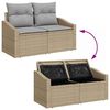 vidaXL Garden Sofa with Cushion 123 x 62 x 69 cm Poly Rattan