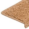 vidaXL Stair Mats 10 pcs 65x21x4 cm Beige Rectangular Edge
