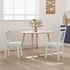 vidaXL Dining Chair 2 pcs White Solid Wood