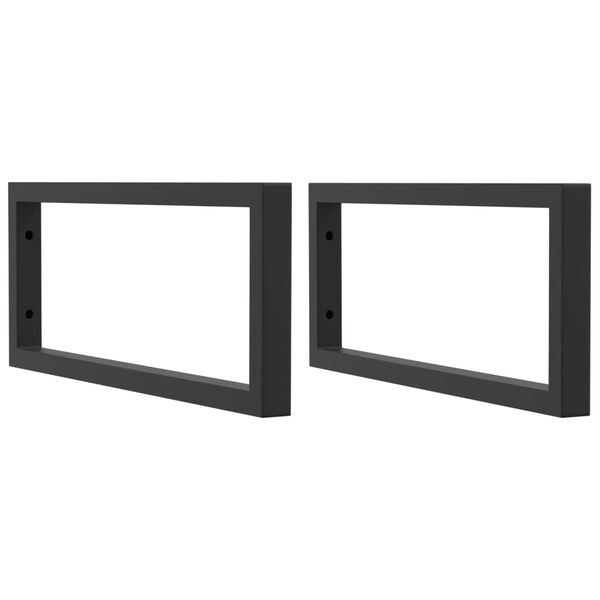 vidaXL Shelf Brackets for Washbasin 2 pcs Black Rectangular Steel