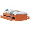 vidaXL Bed Frame without Mattress with Drawers Wax Brown 100x200 cm