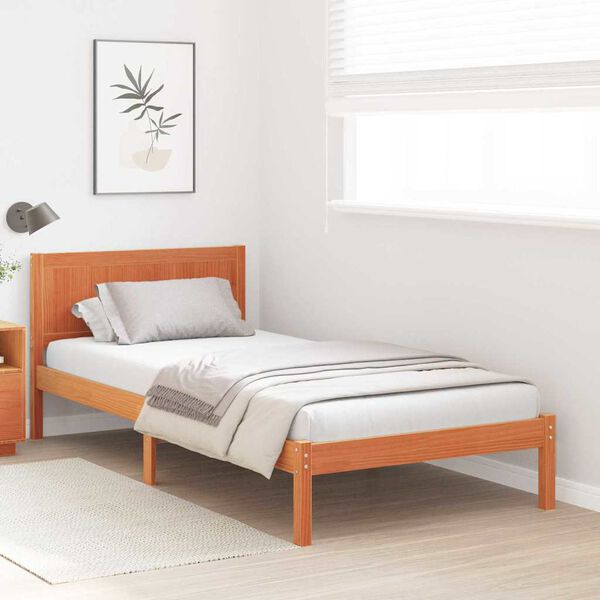 vidaXL Bed Frame Brown 80 x 200 cm Solid Pine wood