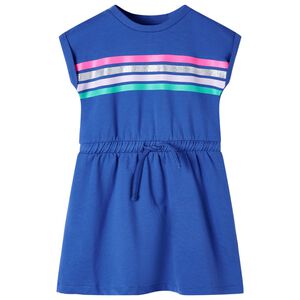 vidaXL Kids' Dress with Drawstring Cobalt Blue 104