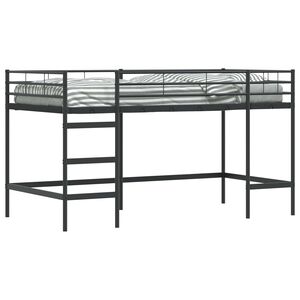 vidaXL Kids'Loft Bed Frame Black 90 x 200 cm Steel