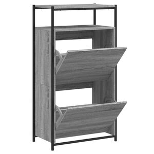 vidaXL Shoe Cabinet Grey Sonoma 60x34x112 cm Engineered Wood