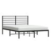 vidaXL Metal Bed Frame without Mattress with Headboard Black 120x200cm