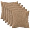 vidaXL Throw Pillow 6 pcs HEERLEN Taupe 30 x 30 cm Microfiber Fleece