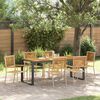 vidaXL Garden Dining Set 7 pcs Beige and Brown Poly Rattan