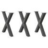 vidaXL Dining Table Legs X-Shaped 3 pcs Anthracite 80x(72-73) cm Steel