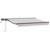 vidaXL Manual Awning Frame with LEDs Light Grey and White 3.5 x 2.5 m