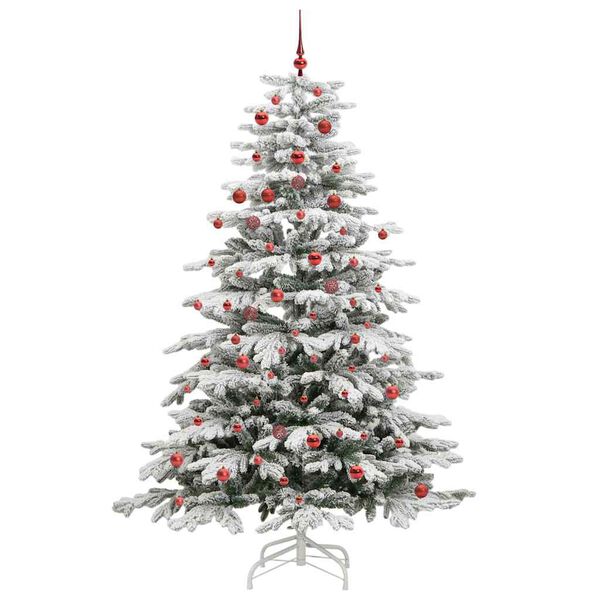 vidaXL Artificial Hinged Christmas Tree White 210 cm PE and PVC