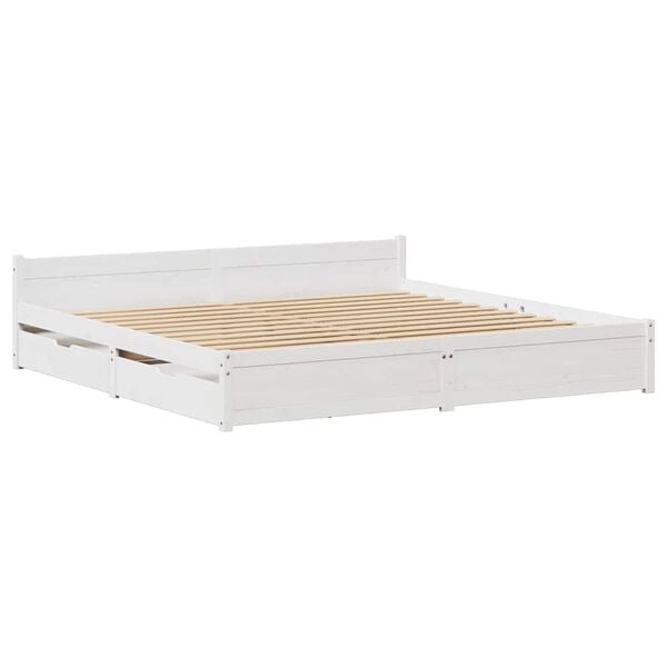 vidaXL Bed Frame without Mattress White 160x200 cm Solid Wood Pine