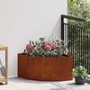vidaXL Corner Planter Rusty 60 x 60 x 35 cm Weathering steel