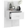 vidaXL Wall-mounted Bedside Cabinet High Gloss White