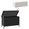 vidaXL Garden Storage Box with Wheels Black 110x55x73 cm Poly Rattan