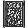 vidaXL Garden Gate Black 100x125 cm Steel Trace Design