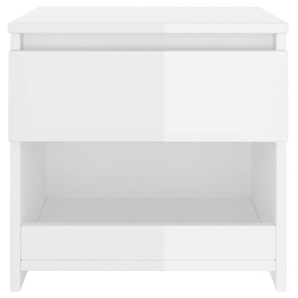 vidaXL Bedside Cabinet High Gloss White 40x30x39 cm Engineered Wood