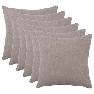 vidaXL Cushion Cover 6 pcs HEERLEN Light Grey 30 x 30 cm Boucl&eacute;