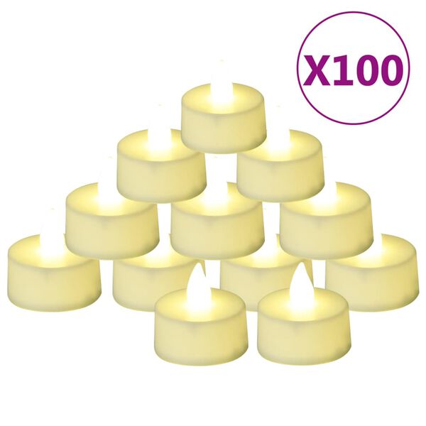 vidaXL Flameless Electric Tea Lights LED Candles 100 pcs Warm White