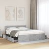 vidaXL Bed Frame with Headboard without Mattress Concrete Grey 160x200 cm