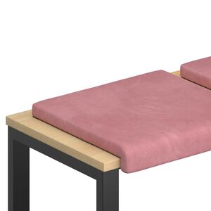 vidaXL Bench Cushion 2 pcs Velvet Pink Depth 35 cm