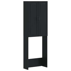 vidaXL Toilet Cabinet UTRECHT Black 66 x 25.5 x 190 cm Engineered Wood