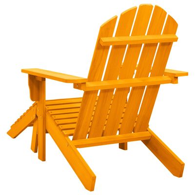 vidaXL Garden Adirondack Chair with Ottoman Solid Fir Wood Orange