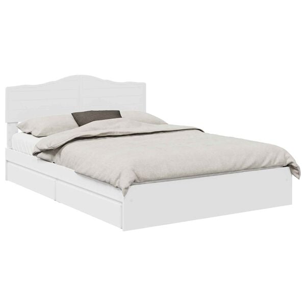 vidaXL Storage Bed with Headboard White 140 x 190 cm Engineered Wood