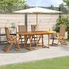 vidaXL 5 Piece Garden Dining Set Solid Wood Acacia and Textilene