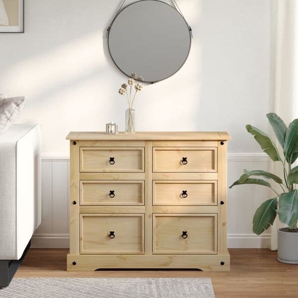 vidaXL Chest of Drawers Corona 110x43x91 cm Solid Wood Pine