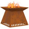 vidaXL Fire Pit Brown 60 x 60 x 50 cm Weathering steel