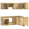 vidaXL Cabinet with Shelf with Storage 8 pcs Honey Solid Pine Wood